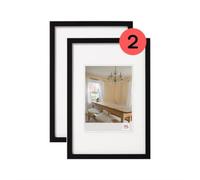 walther Design Picture Frame Black 29,7 x 42 cm (DIN A3) Twin Pack, Peppers Wooden Frame BP342BD
