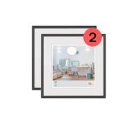 walther Design Picture Frame Black 30 x 30 cm Twin Pack, New Lifestyle Plastic Frame KV330BD