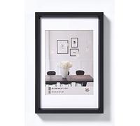 walther Design Picture Frame Black 30 x 40 cm with PassepArtout, Steel Style Plastic Frame ES040B