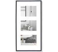walther design Picture Frame Black 3x 10x15 cm Gallery with PassepArtout, Galeria Plastic Frame KB315S