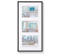 walther design Picture Frame Black 3x 10x15 cm Gallery with PassepArtout, New Lifestyle Plastic Frame KV315B