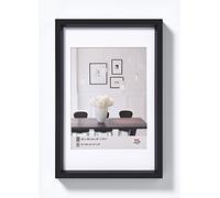 walther Design Picture Frame Black 50 x 60 cm with PassepArtout, Steel Style Plastic Frame ES060B