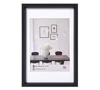 walther design Picture Frame Black 50 x 70 cm with PassepArtout, Steel Style Plastic Frame ES070B