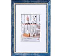 walther design Picture Frame Blue 13 x 18 cm with PassepArtout, Chalet Design Frame EL318L