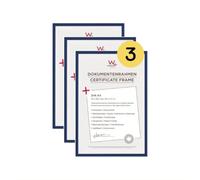 walther Design Picture Frame Blue 21 x 29,7 cm (DIN A4) 3-Pack, New Lifestyle Plastic Frame KV130L3