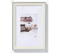 walther design Picture Frame Cream 30 x 40 cm with Silver Outer Edge, Bohemian Design Frame EN040C
