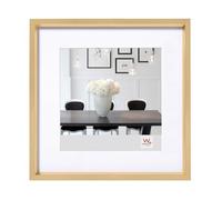 walther Design Picture Frame Gold 20 x 20 cm with PassepArtout, Steel Style Plastic Frame ES220G