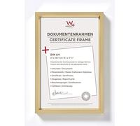 walther Design Picture Frame Gold 21 x 29.7 cm (DIN A4) with PassepArtout, Steel Style Plastic Frame ES130G