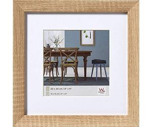 walther design Picture Frame Light Oak 30 x 30 cm with PassepArtout, Fiorito Wooden Frame EF330E