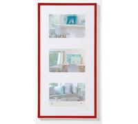 walther design Picture Frame Red 3x 10x15 cm Gallery with PassepArtout, New Lifestyle Plastic Frame KV315R