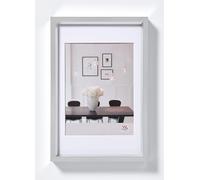 walther Design Picture Frame Silver 18 x 24 cm with PassepArtout, Steel Style Plastic Frame ES824S