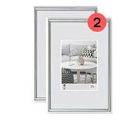 walther Design Picture Frame Silver 20 x 30 cm Twin Pack, Galeria Plastic Frame KS030HD