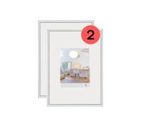 walther Design Picture Frame Silver 29,7 x 42 cm (DIN A3) with Art Glass Double Pack, New Lifestyle Plastic Frame KVX342SD