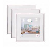walther Design Picture Frame Silver 30 x 30 cm 3-Pack, New Lifestyle Plastic Frame KV330S3