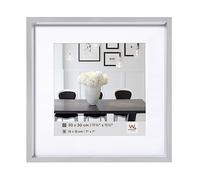 walther design Picture Frame Silver 40 x 40 cm with PassepArtout, Steel Style Plastic Frame ES440S