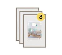 walther Design Picture Frame Steel 20 x 30 cm 3-Pack, New Lifestyle Plastic Frame KV030D3