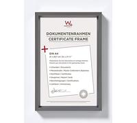 walther design Picture Frame Steel 21 x 29.7 cm (DIN A4) with PassepArtout, Steel Style Plastic Frame ES130D