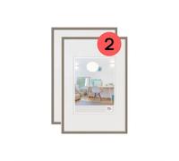 walther design Picture Frame Steel 40 x 50 cm Twin Pack, New Lifestyle Plastic Frame KV050DD