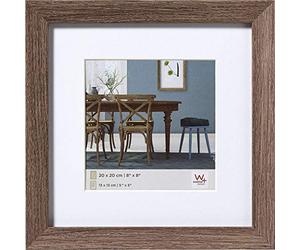 walther design Picture Frame Walnut 30 x 30 cm with PassepArtout, Fiorito Wooden Frame EF330N