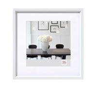 walther Design Picture Frame White 20 x 20 cm with PassepArtout, Steel Style Plastic Frame ES220W