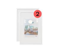 walther Design Picture Frame White 29,7 x 42 cm (DIN A3) Twin Pack, New Lifestyle Plastic Frame KV342WD