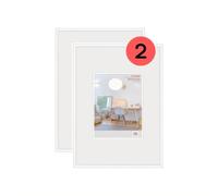 walther Design Picture Frame White 29,7 x 42 cm (DIN A3) with Art Glass Double Pack, New Lifestyle Plastic Frame KVX342WD