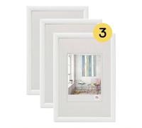 walther Design Picture Frame White 40 x 50 cm 3-Pack, Trendstyle Plastic Frame KP050W3