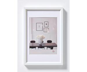 walther design Picture Frame White 40 x 50 cm with PassepArtout, Steel Style Plastic Frame ES050W
