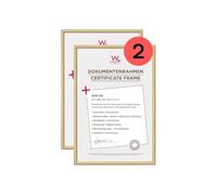 walther Design Picture Frames Gold 21 x 29.7 cm (DIN A4) Twin Pack, New Lifestyle Plastic Frames KV130GD