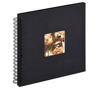 walther Design Photo Album Black 26 x 25 cm Spiral Album with Punched Cover, Fun SA-108-B