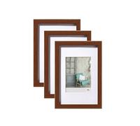 walther design - Stockholm EA030N3 Picture Frames, Walnut, 20 x 30 cm, Pack of 3 Wooden Frames