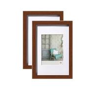 walther design - Stockholm EA030ND Picture Frames, Walnut, 20 x 30 cm, Pack of 2 Wooden Frames