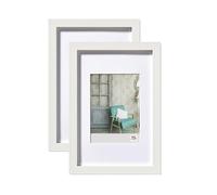 walther design - Stockholm EA030WD Picture Frames, White, 20 x 30 cm, Pack of 2 Wooden Frames