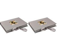 walther design Storage Boxes Grey with Cover Cut-Out, Fun FB-112-X (Pack of 2)