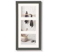 walther Design Picture Frame Grey 3x 13x18 cm Gallery with PassepArtout, Home Wooden Frame HO338D