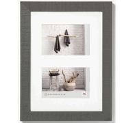 Walther Home Wooden Picture Frame - 12.5x9 inch (Insert for 2x 6x4 inch) Grey