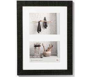 Walther Home Wooden Picture Frame - 14x10 inch (Insert for 2x 7x5 inch) Black