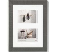Walther Home Wooden Picture Frame - 14x10 inch (Insert for 2x 7x5 inch) Grey