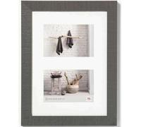 Walther Home Wooden Picture Frame - 14x10 inch (Insert for 2x 7x5 inch) Grey