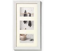 walther Design Picture Frame Polar White 3x 10x15 cm Gallery with PassepArtout, Home Wooden Frame HO315V