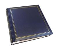 walther Design Photo Album Blue 200 Photos 13 x 18 cm Memo Slip-in Album Imitation Leather with Embossing, Monza ME-139-L