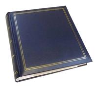 walther Design Photo Album Blue 200 Photos 10 x 15 cm Memo Slip-in Album Imitation Leather with Embossing, Monza ME-138-L