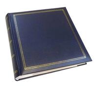 walther Design Photo Album Blue 200 Photos 13 x 18 cm Memo Slip-in Album Imitation Leather with Embossing, Monza ME-139-L
