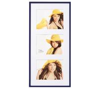 walther Design Picture Frame Blue 3x 13x18 cm Gallery with PassepArtout, New Lifestyle Plastic Frame KV338L