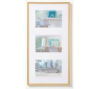 Walther New Lifestyle Multi Aperture Photo Frame Gold for 3 7x5 Photos
