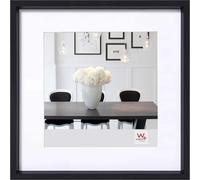 walther Design Picture Frame Black 40 x 40 cm with PassepArtout, Steel Style Plastic Frame ES440B