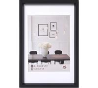 walther Design Picture Frame Black 30 x 40 cm with PassepArtout, Steel Style Plastic Frame ES040B
