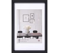 walther Design Picture Frame Black 40 x 50 cm with PassepArtout, Steel Style Plastic Frame ES050B