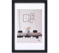 walther Design Picture Frame Black 40 x 60 cm with PassepArtout, Steel Style Plastic Frame ES460B