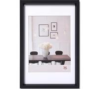 walther Design Picture Frame Black 40 x 60 cm with PassepArtout, Steel Style Plastic Frame ES460B